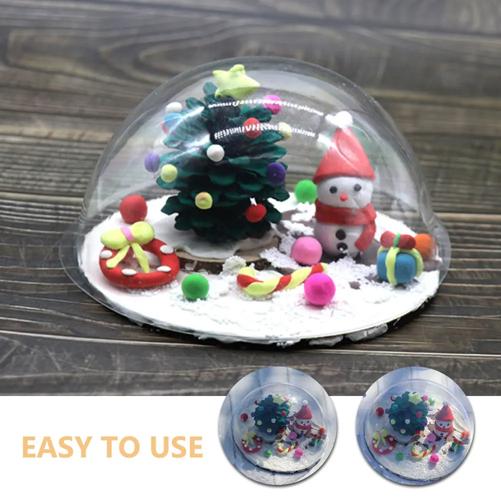 

20pcs Clear Plastic Half Dome Ornament for Crafts Home Decor for Snow Globe Replacement Candy Holder Small Cloche Display Case