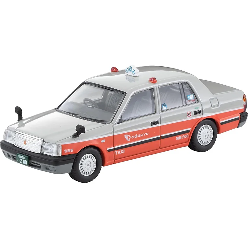 TAKARA TOMY Tomytec1:64 TLV Toyota Crown Taxi Oda Kyu Traffic LV-N218b alloy die-cast car model, collection pieces, boys' toys