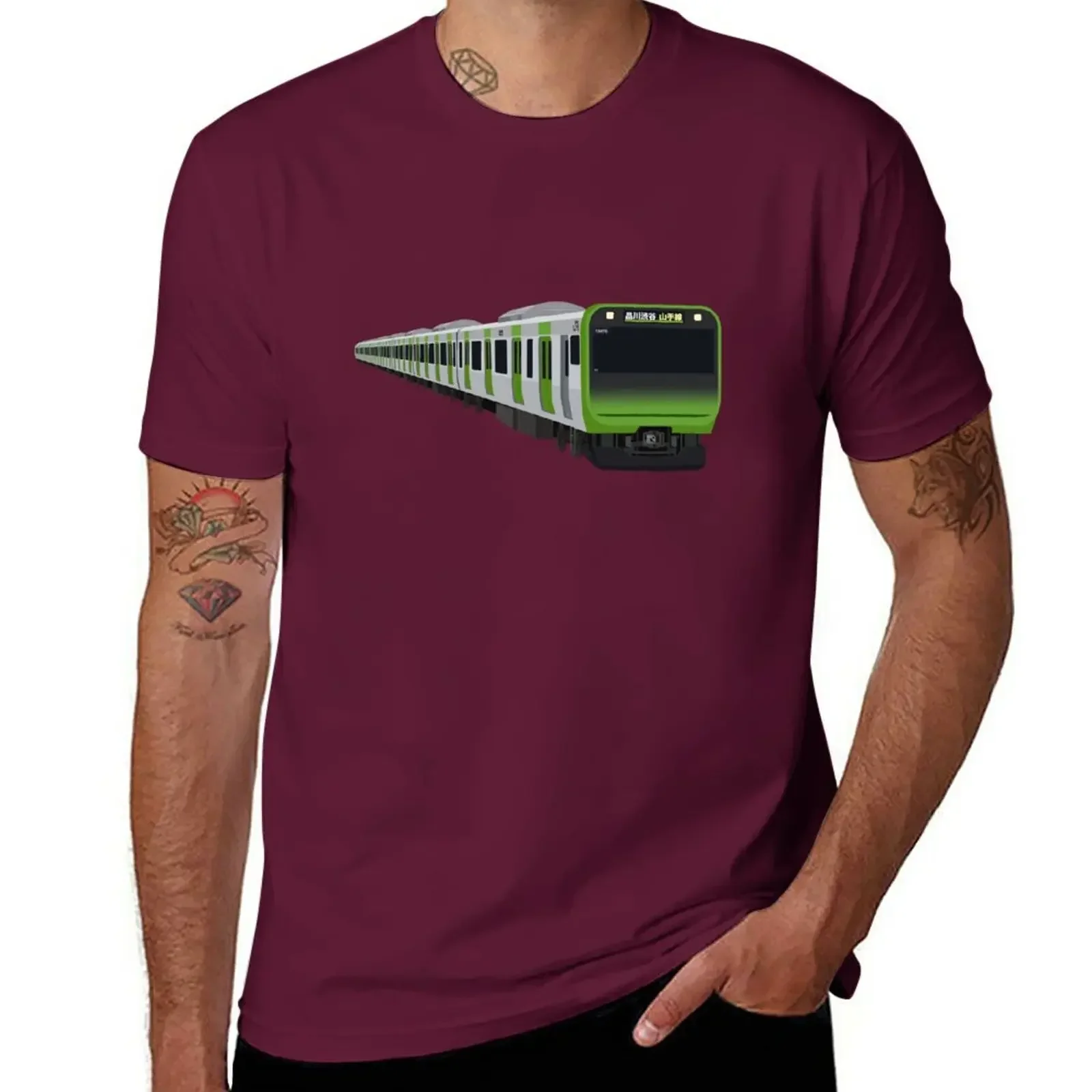 tees sublime customizeds mens champion t shirts Yamanote Line - E235 Series Japanese Train T-Shirt graphic t shirts