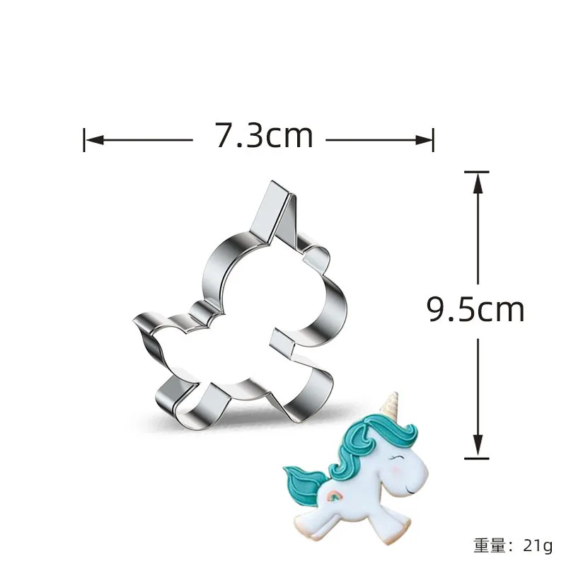 304 Stainless Steel Unicorn Cloud Horn Ear Mold Birthday Party DIY Cake Decorating Tools Cupcake Fondant Chocolate Candy Molds