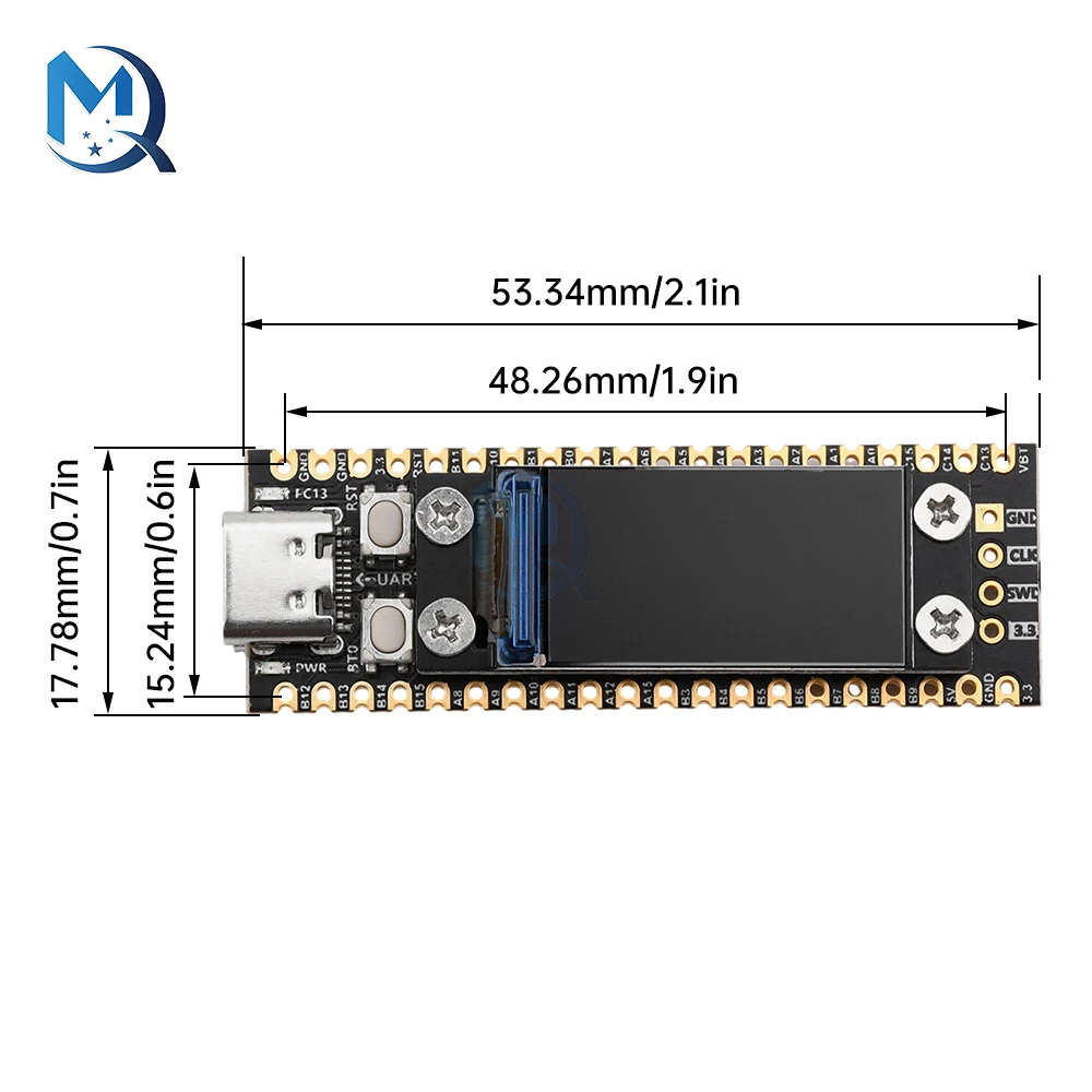 STM32F103C6T6 STM32F103C8T6 Minimum System Board FLASH Microcontroller Development Board C6T6 Core Board with0.96inch LCD Screen