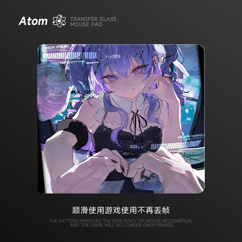 ATOM Glass Mouse Pad Upgrade Smooth FPS E-sports Gaming Mouse Pad Desk Pad Customized  Gaming Mats Office Accessories 450x400mm