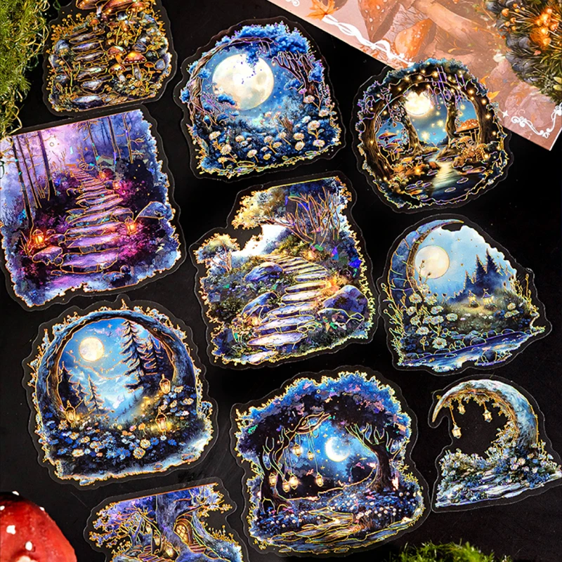 

Mr Paper, набор трехмерных лазерных золотых наклеек из ледяного кристалла PET - серия Wonderland, канцелярские декоративные наклейки