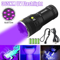 8Lights 160W UV Flashlight 365nm/395nm Black Mirror Flashlamp Ultraviolet Ink Dryer Money Fluorescer Detector Purple Light Torch