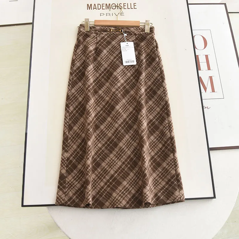 

Юбка-труба средней длины с высокой талией, утягивающая, прямого кроя, с разрезом сзади, из шерстяной ткани, для осенне-зимнего сезона