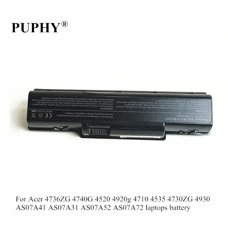 

For Acer laptop 6600MAH battery Aspire 2930 4736ZG 4740G 4520 4920g 4710 4535 4730ZG 4930 5740 AS07A41 AS07A31 AS07A52 AS07A72