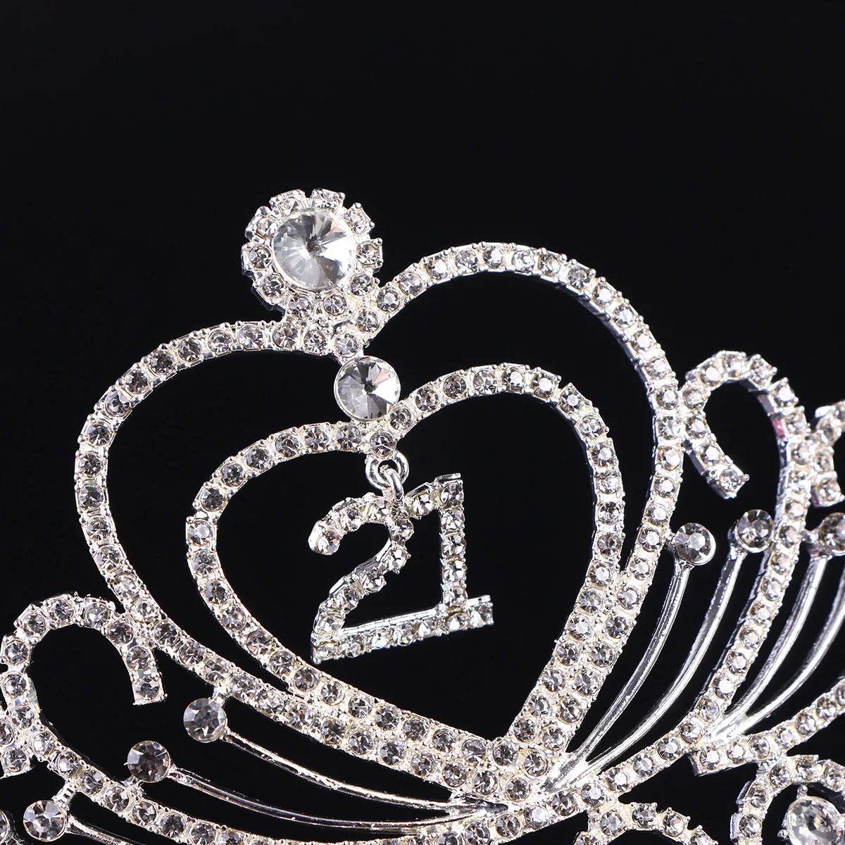 

Crown Headband Rhinestone 17x14x9cm Birthday Tiaras Crowns Women Girls 21st Party Hairstyling Accessories Keepsake