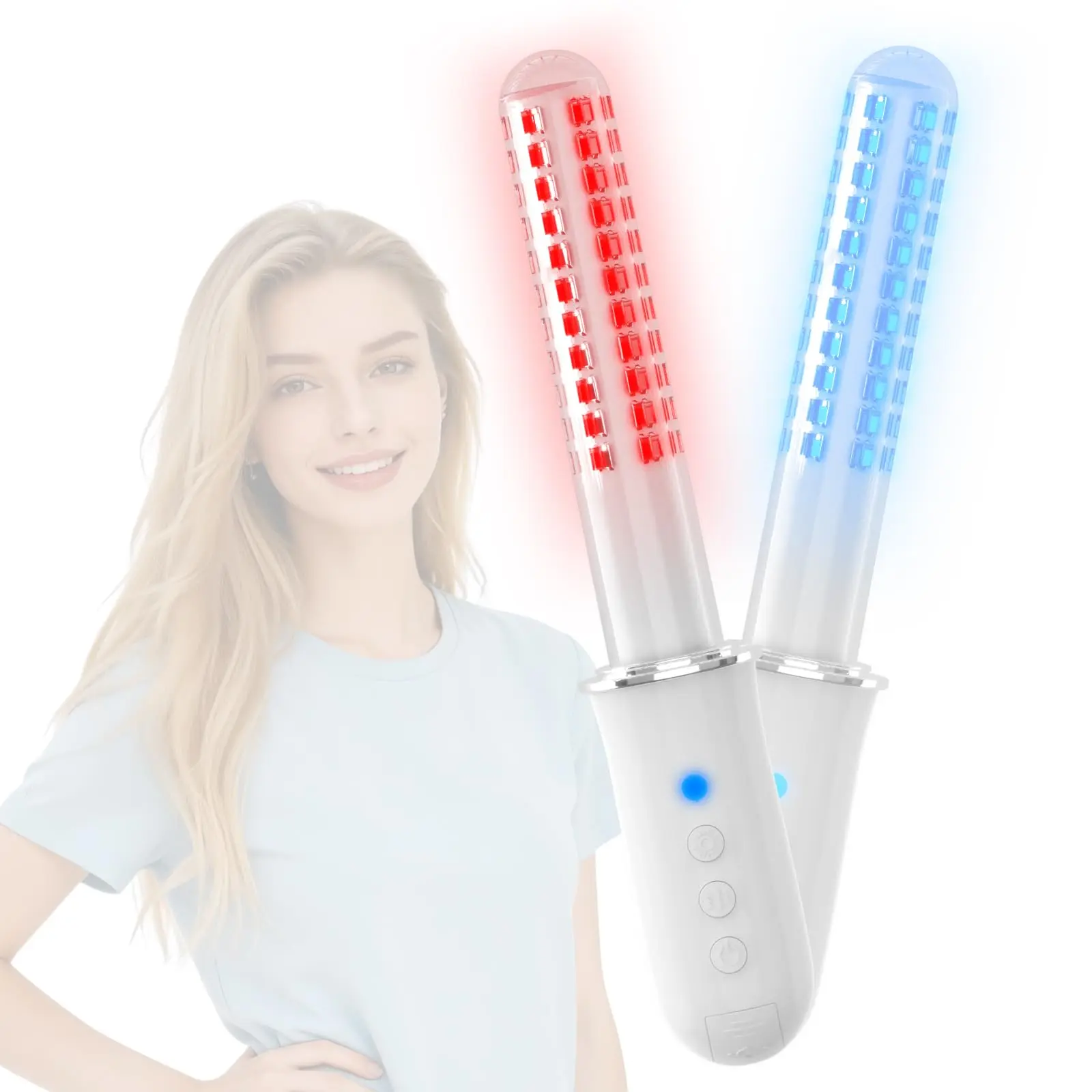 

Vaginal Hygiene Care Wand 136 Light Diode Red&Blue Light TherapyDevice for Vaginitis&Incontinence IPX5 Waterproo Female Vaginal Health Device Intimate Red&Blue Light Device Reduces Inflammation&Promotes Women's Health PH Balance&Anti-Inflammatory Effects