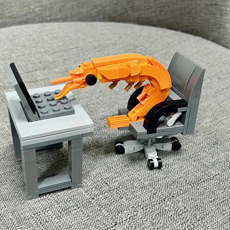 Cartoons Are Fun MOC Building Block Shrimp Model Figurines Puzzle Assembly Randomly Mixing Internet Celebrity Creative Parodies