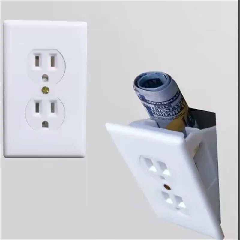Creative Hidden Wall Socket Storage Box Sight Secret Hide Pills Jewellery Security Container Stash For Coin Cash And Small Items