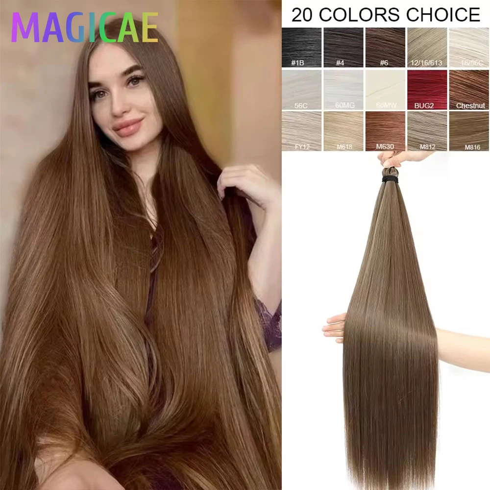 

300 Grams 28Inch 3Pcs Crochet Twist Braids Ariel Straight Chestnut Brown M816# Blond 27/613 Braiding High Temperature Synthetic