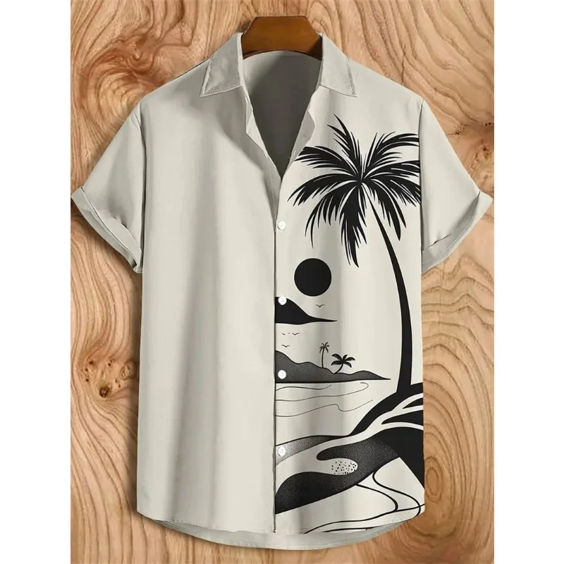

Men's Shirt 2026 Style Summer Printed Men's Short Sleeved Shirt Hawaii Fashion Lapel Top Plus Size Casual
