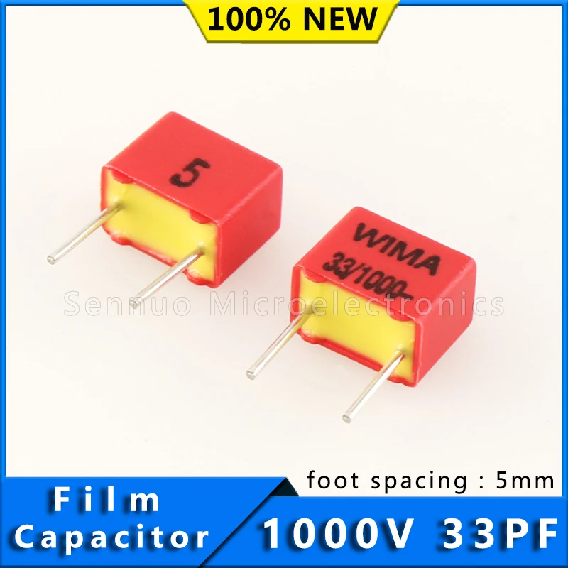 

5/10Pcs New German WIMA Capacitor 33pF FKP2 1000V 33PF PCM5mm Audio Film Capacitor Promise Capacitor FKP2O100331D00JSSD