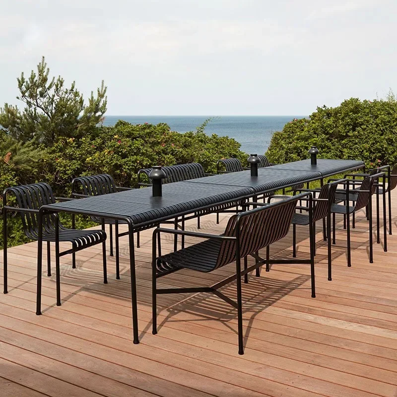 Simple outdoor wrought iron table and chair courtyard garden outdoor leisure table and chair Internet celebrity cafe outdoor din