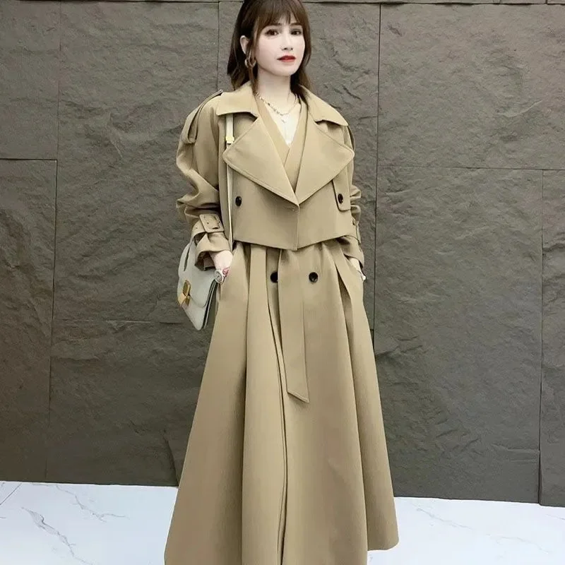 Korean Casual Fashion Dress Women's Spring and Autumn 2023 New Joker Temperament Slim Horse Clip Skirt Two-Piece M1103