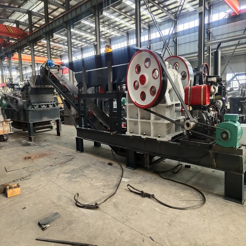 เครื่องบดหินควอตซ์แบบพกพาขนาดเล็ก 10-90 ตันต่อชั่วโมง, โรงงานบดทองคำขนาดเล็ก, เครื่องบดแบบกรามเคลื่อนที่ใช้เครื่องยนต์ดีเซล