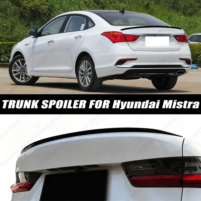 120CM Glossy Black Soft Rubber Universal Rear Trunk Spoiler 5D Carbon Look Tail Wing Fit For Hyundai Mistra Car Accessories
