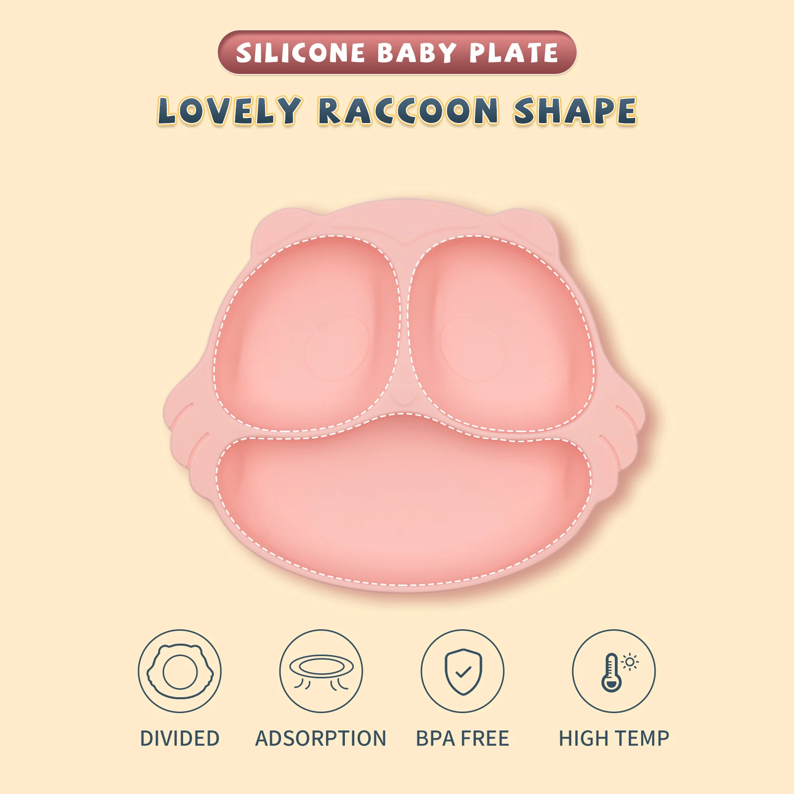 

CUAIBB Baby Silicone Suction Plate Kids Toddle Training Tableware Infant Feeding Sucker Bowls Children Dishes Tableware Set