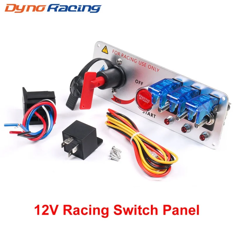 

Car ModificationLEDIgnition Switch One-Click Start Combination Panel 12VRacing Engine Start Power-off Switch