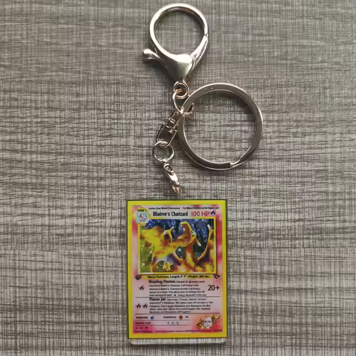 Pokemon Anime Small Card Key Chain Charizard Keychains Blastoise Venusaur Mewtwo Diy Acrylic Action Toy Figures Game Collection - Image 22