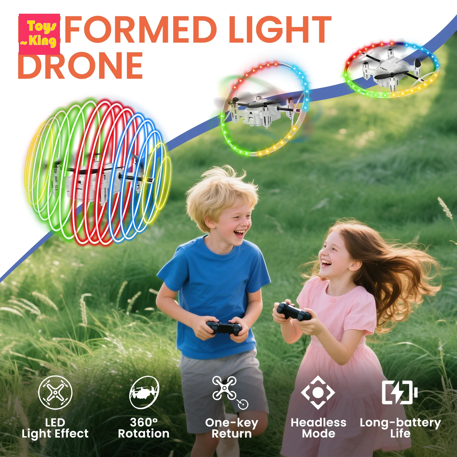 

2,4G RC 4-канальный дрон-трюк со светодиодной подсветкой, дистанционное управление, вращение на 360 градусов, безголовый режим, самолет, детские уличные игрушки для дома