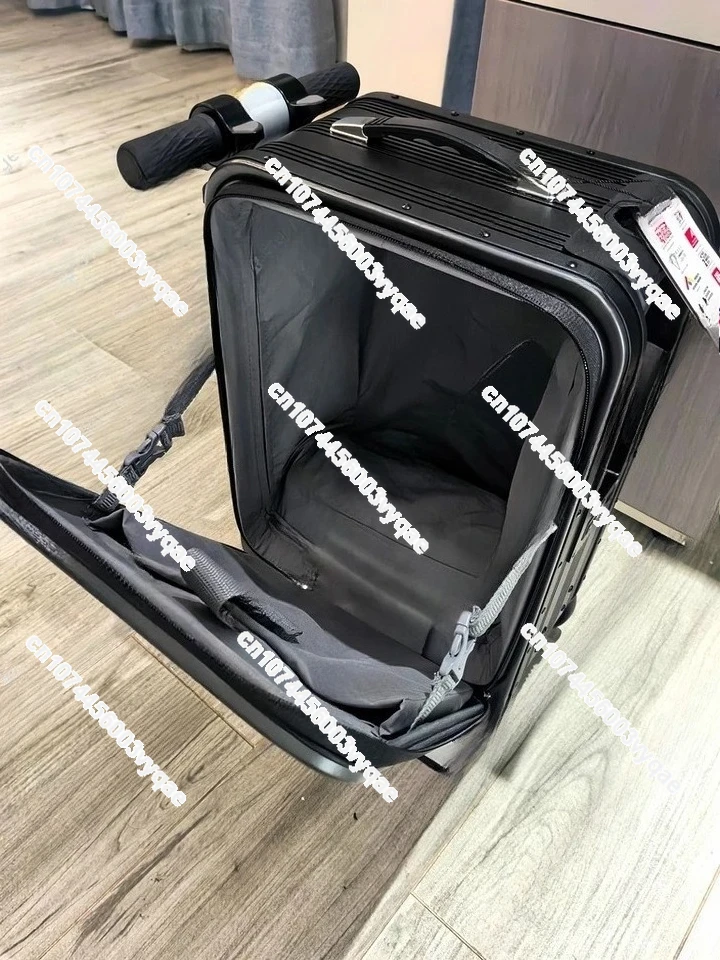 20 Inch SE3S Black Retractable Electric Suitcase, Smart Carry-On Luggage for Travel & Cycling Trips