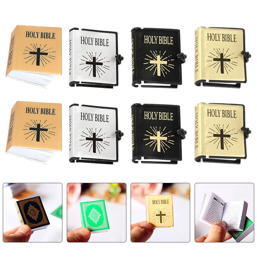 12 Pcs Mini Book Children's Books Miniature Bible Decorations Household Children's