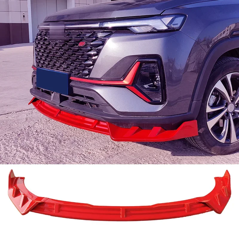 Front Splitter for CHANGAN CS35 Plus 2021 2022 23 Bumper Spoiler Skirts Lip Carbon Surface Body Kit Retrofit Accessories