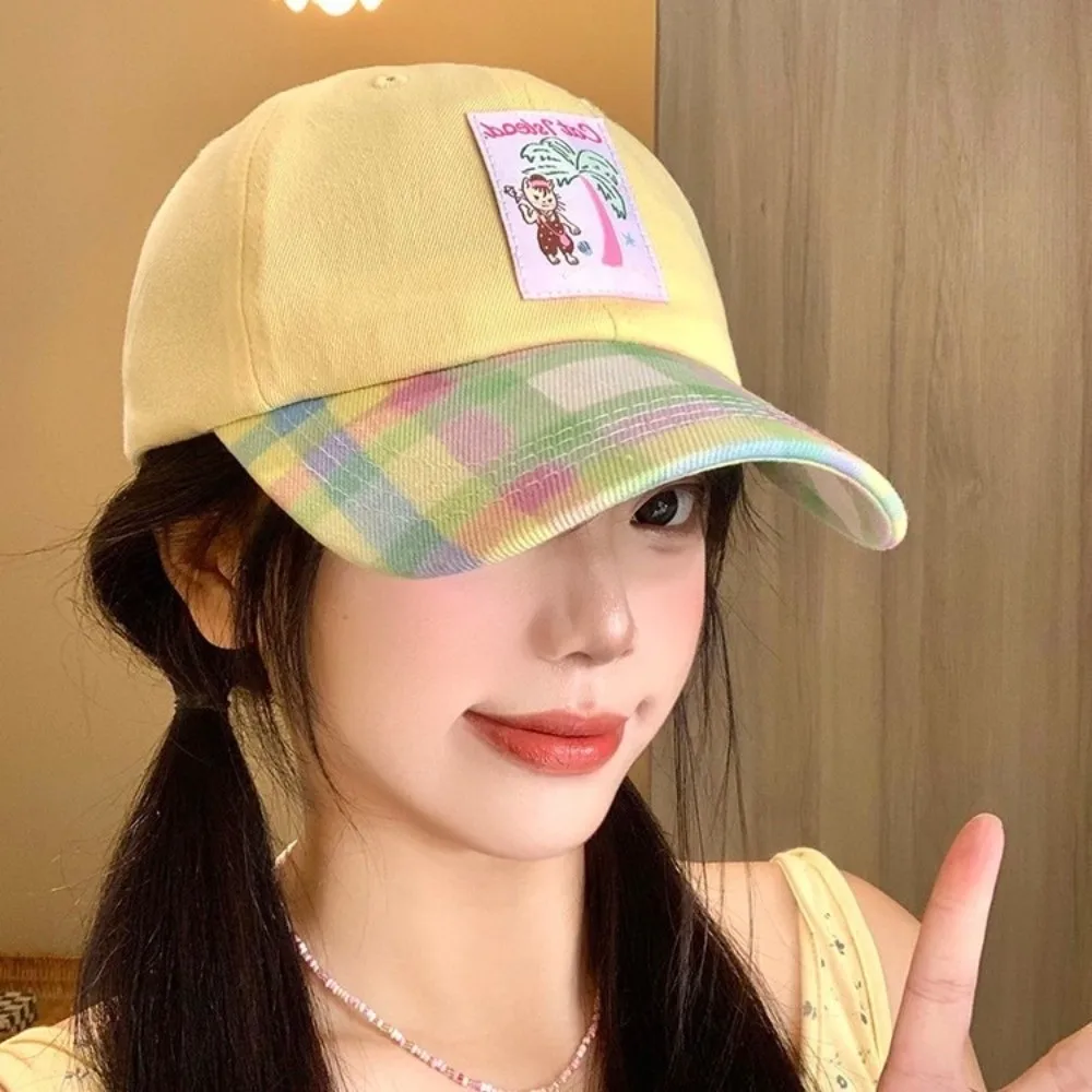 عارضة قبعة بيسبول الكورية التطريز الربيع الصيف بلغت ذروتها قبعة قناع لطيف Snapback قبعة المراهقين