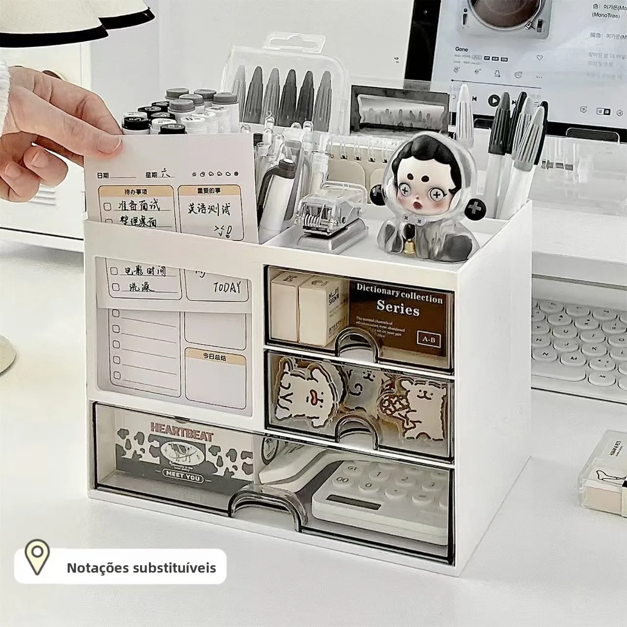 デスクトップシンプルな引き出しペンホルダー学生文具多機能収納ボックスオフィス大容量組み立てラックオーガナイザー