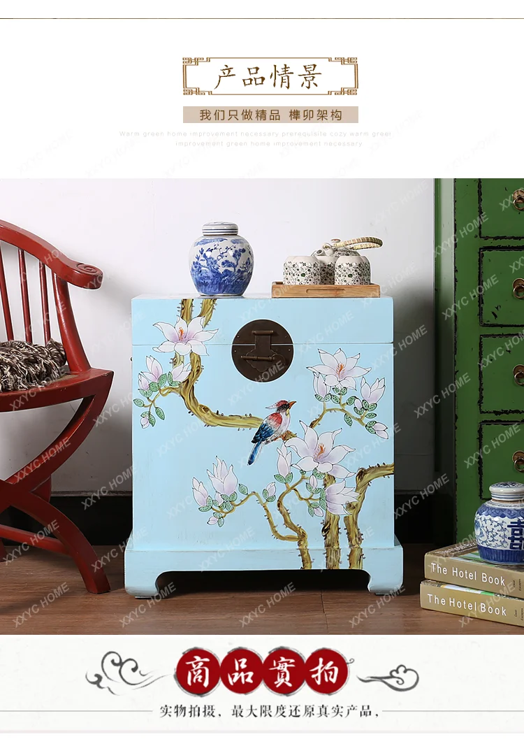 Modern Chinese retro solid wood storage box storage suitcase
