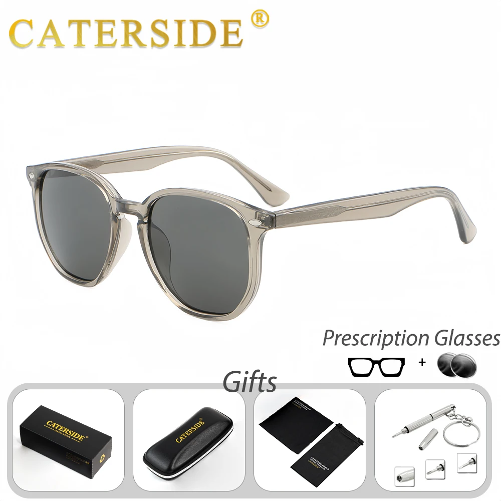 

Модные мужские солнцезащитные очки CATERSIDE с диоптриями, круглые линзы, оптические солнцезащитные очки, женские очки для путешествий на открытом воздухе с диоптриями