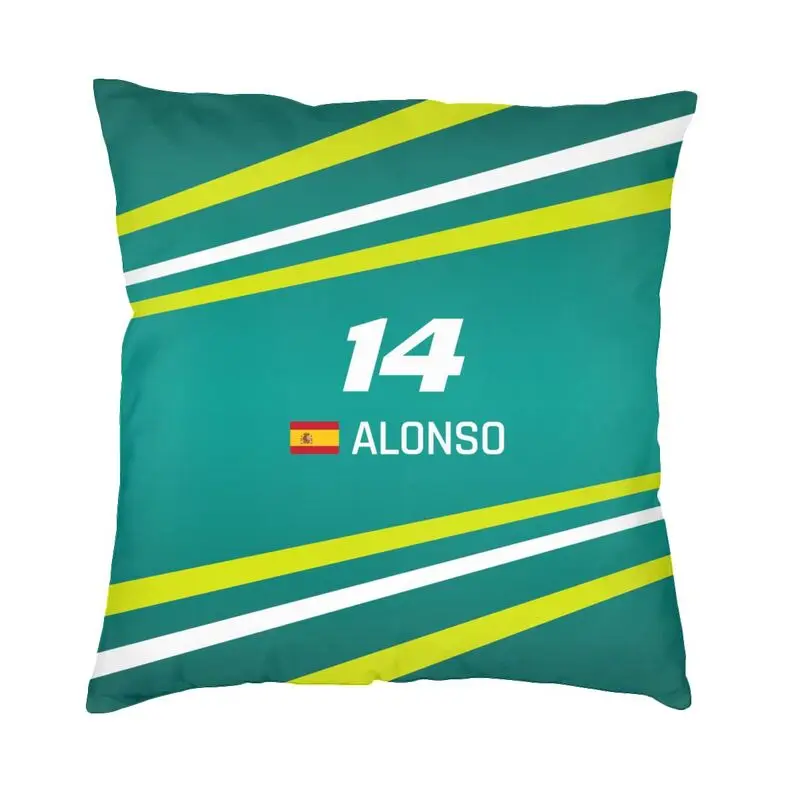 Fernando Alonso 14 Cushion Cover Two Side Print Aston Martin Floor Pillow Case for Living Room Fashion Pillowcase Home Decor