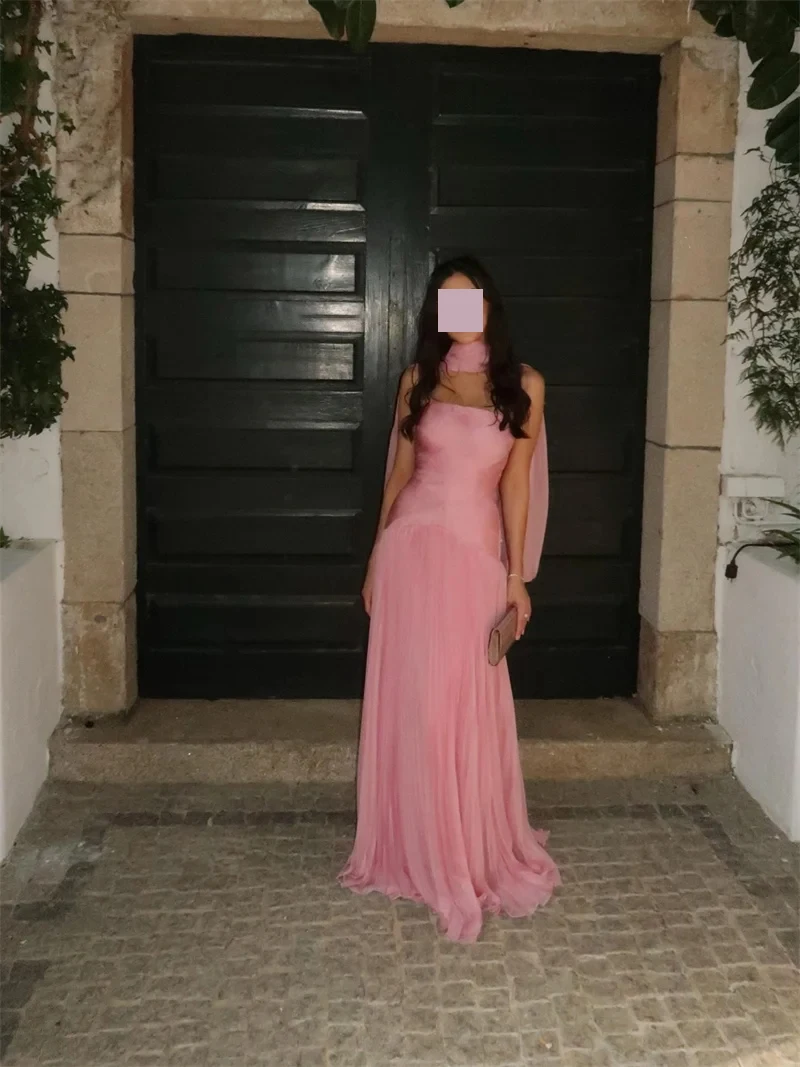 Robe De soirée trapèze élégante et personnalisée, sans bretelles, à volants, en mousseline De soie, robe De soirée De mariage, fermeture éclair, longueur au sol