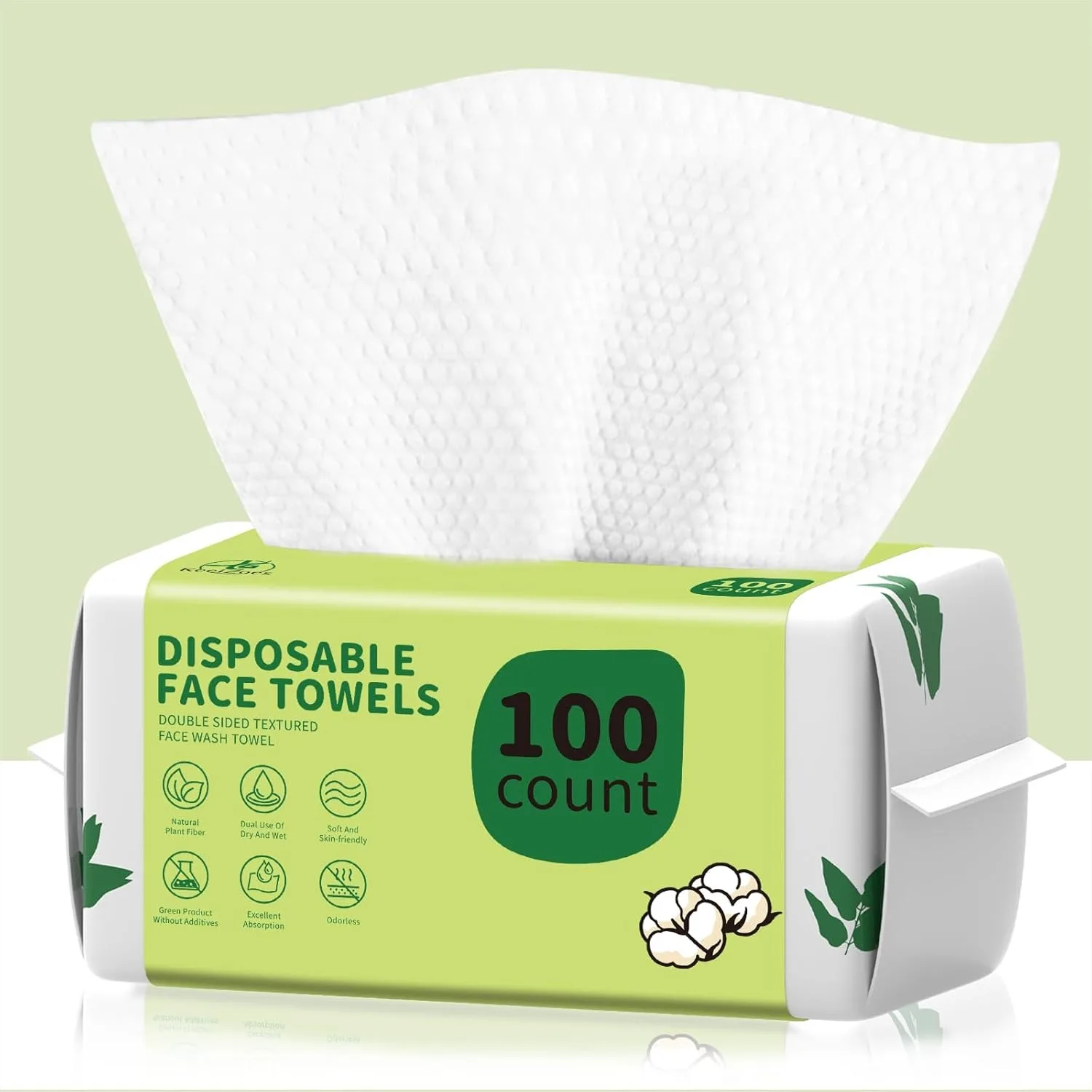 Disposable Face Towels 100 Count, Biodegradable Ultra Soft Thick Facial Towels for Sensitive Skin, Lint-Free Makeup Remover
