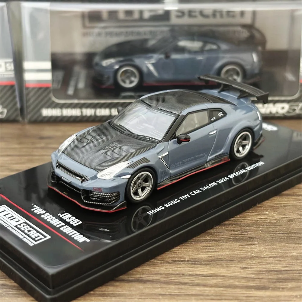 Newly Stocks INNO MODEL 1:64 GTR R35 TOP SEREC HONG KONG TOY CAR SALON 2024 Special Edition Grey Color Diecast Model Car