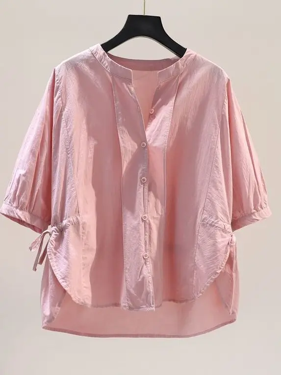 

plus Size Ladies Summer Thin Five-Quarter Sleeve Open Cardigan Sun Protection Outerwear Shirt Slimming Belly Covering Korean ...