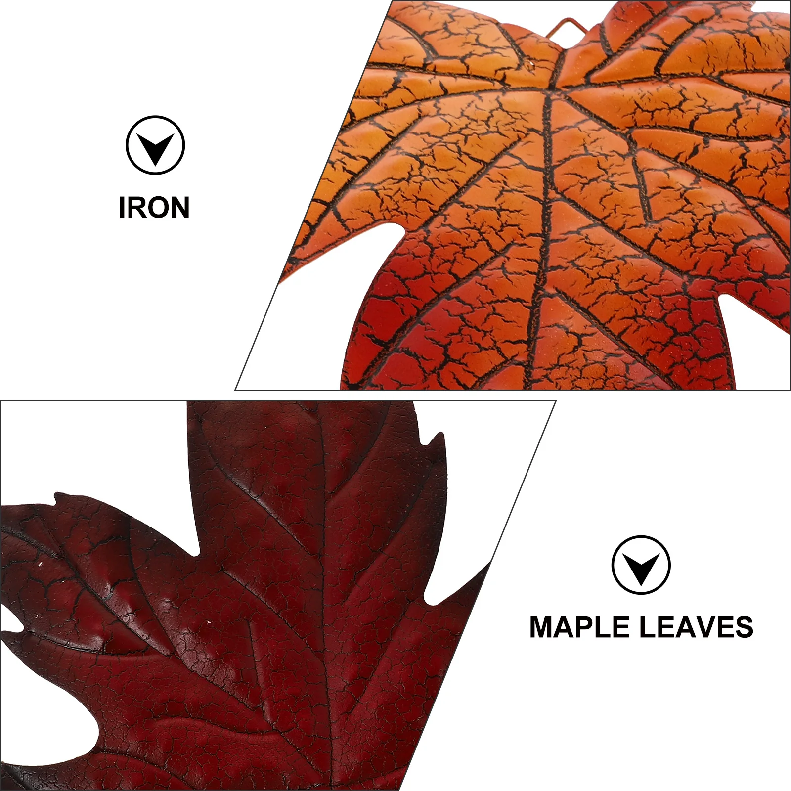 

3pcs Iron Maple Leaf Pendants Lifelike Halloween Thanksgiving Decor Home Garden Hanging Ornament Yard Autumn Decorative Leaves