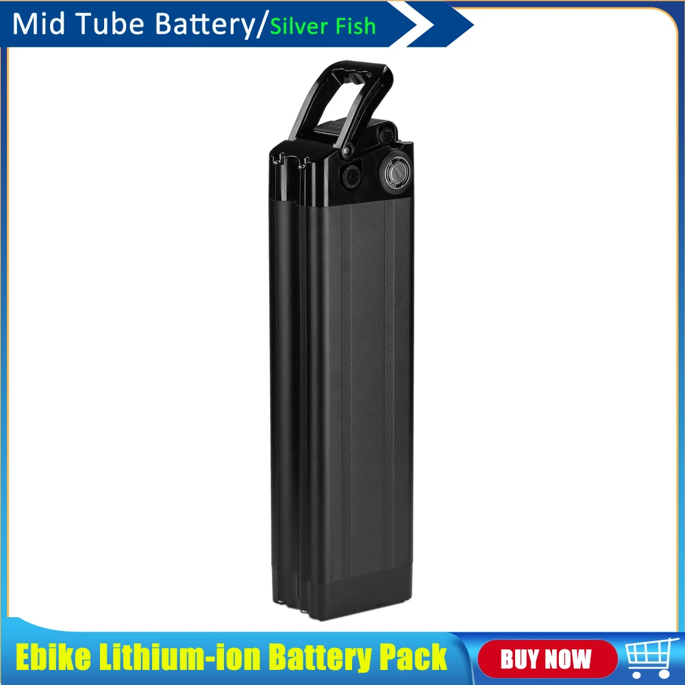 Voltbike Mid Tube 48V 15Ah 17.5Ah 20Ah Silver Fish Slide-In Li-ion Battery Pack for 500W 750W Mariner Trio Urban Step-Thru Ebike