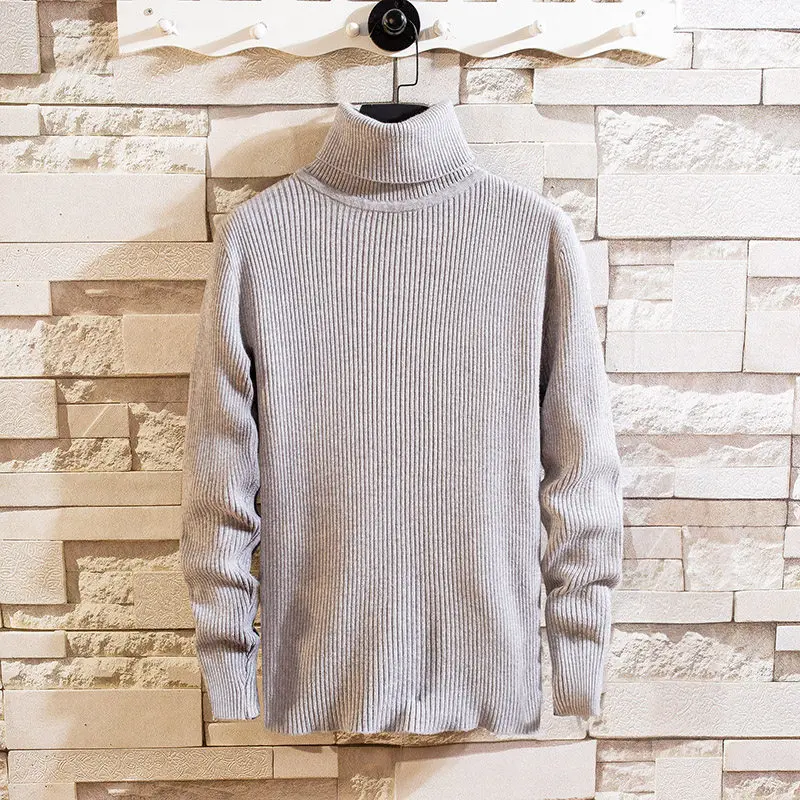 

Men's Knitted Sweater Large Size 5XL Casual Sle Polyester Fiber Warmth Comfortable Fit Overhead Long Sve High Collar