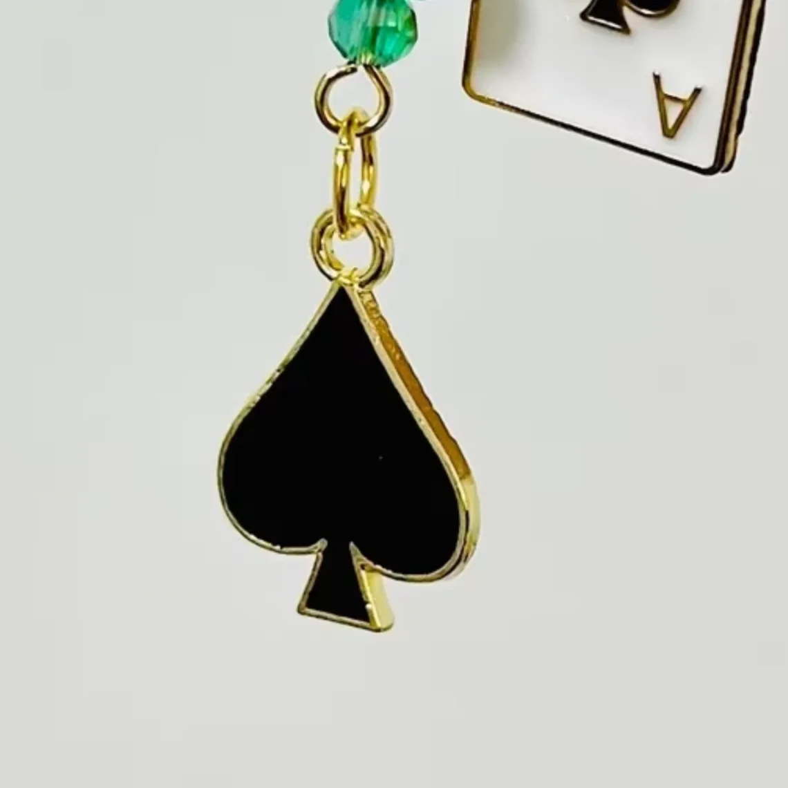 Aventurine dust plug Honkai Star Rail | hsr inspired accessories | spade phone charm | kindle charm | controller charm | view 5