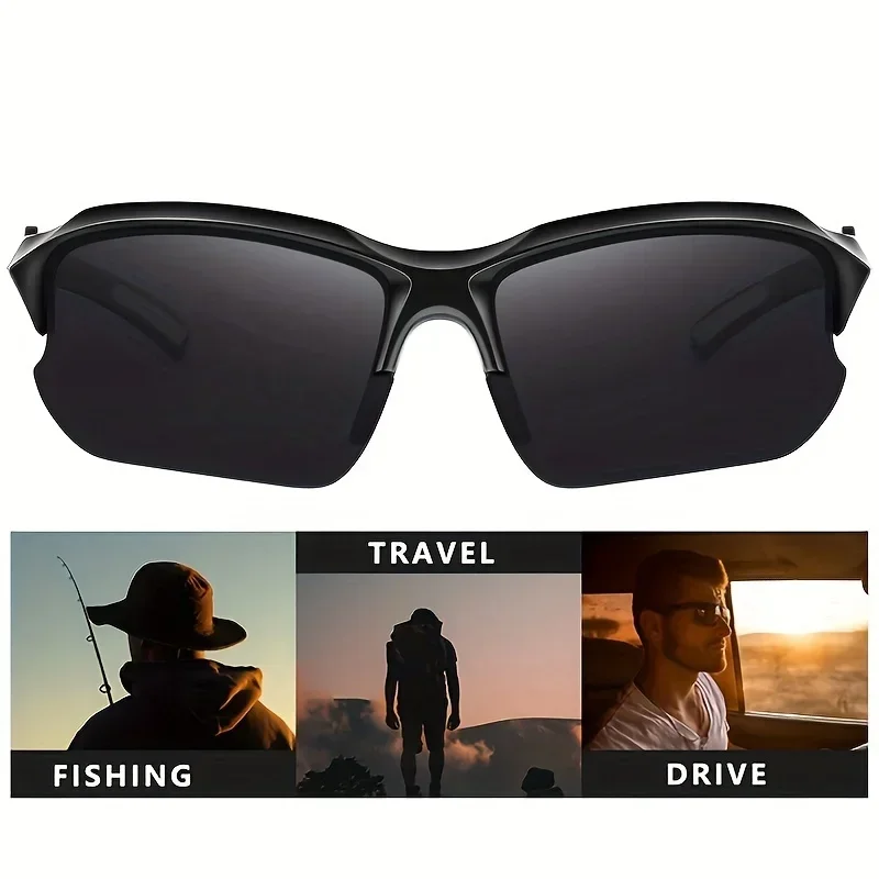 Outdoor Polarized Fashionable Sports Glasses for Men and Women, Windproof Suitable for Baseball Running Fishing Golf and Driving