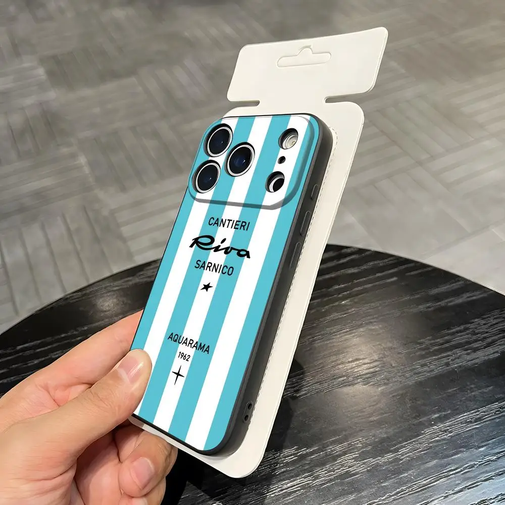 Saint tropez riva aquarama caso de telefone para iphone 17 ari 16 e pro max 15 14 13 mini 12 pro 11 max plus preto escudo macio