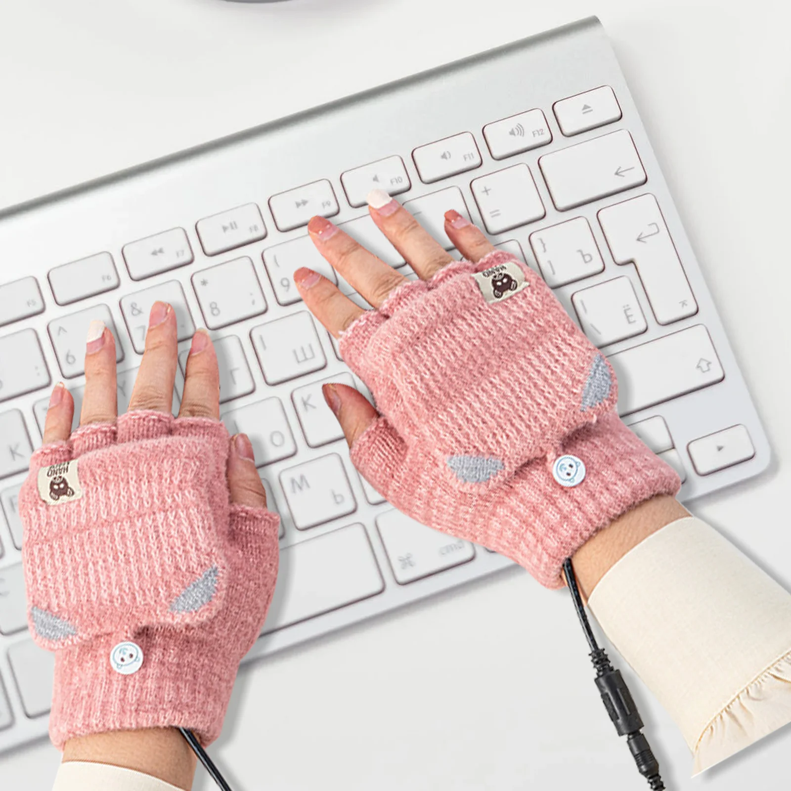 

Heating Gloves Mittens Without Fingers Fingerless Women Mens Cover Driving Sleeve Heater up Warm Warming Wrist and