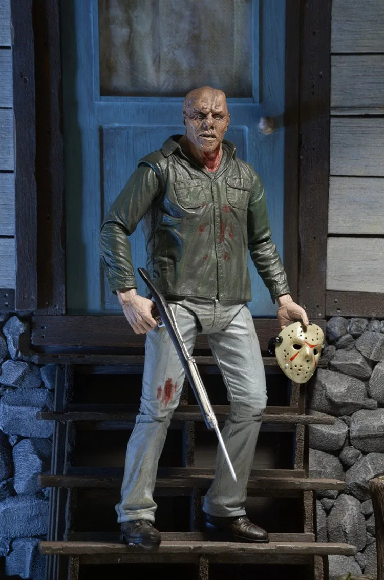โมเดลประกอบ 3 มิติ เจสัน จากภาพยนตร์ Friday The 13th Part III ของ NECA ชุดของเล่นฟิกเกอร์ตั้งโชว์บนโต๊ะ ของขวัญวันเกิด/คริสต์มาสสำหรับเด็กผู้ชาย