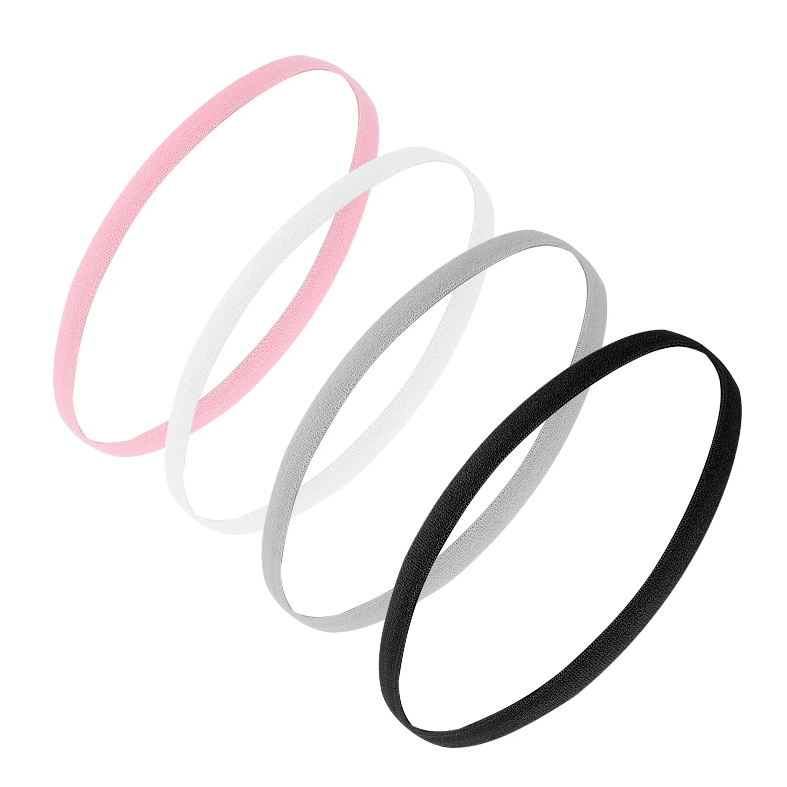 

4Pcs Anti-Skid Sweat Absorbent Headbands Durable Elastic Woven Sports Hair Bands for Women Yoga Running Exercise Headband