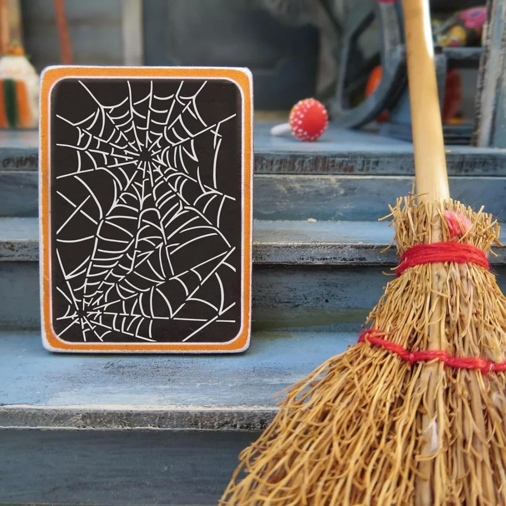 استنسل رسم على شبكة العنكبوت مكون من 3 قطع مقاس 8.3 × 11.7 بوصة استنسل للهالوين قابل لإعادة الاستخدام لتزيين الحفلات بنفسك #6