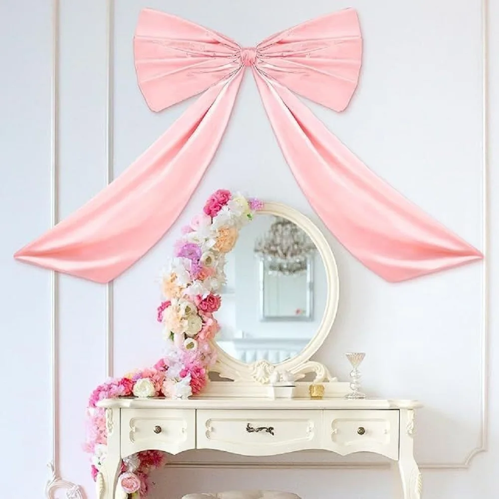

Pink Large Bow Big Coquette Bow for Backdrop Birthday Party Room Wall Decor Giant Ribbon Hanging Gift Wall Decor Decoration