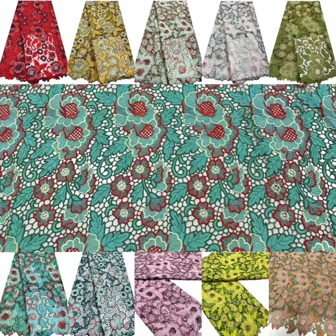 Kostenverkauf: Zarte, sehr weiche Baumwolle, Laserstickerei, hochwertiger Schweizer Spitzenstoff, Party-Abendkleid NN1568_R – Detail 5