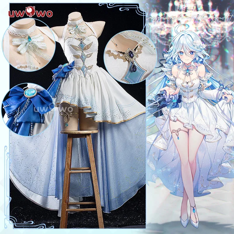 EN STOCK UWOWO Genshin Impact exclusivo Fanart Focalors vestido disfraz Cosplay